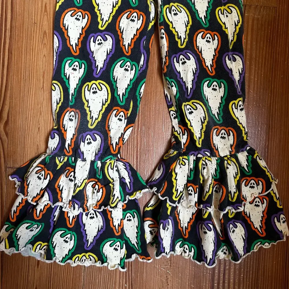 UB Unique Baby black colorful ghost tiered‎ flare pants SIZE 8 - Picture 2 of 4